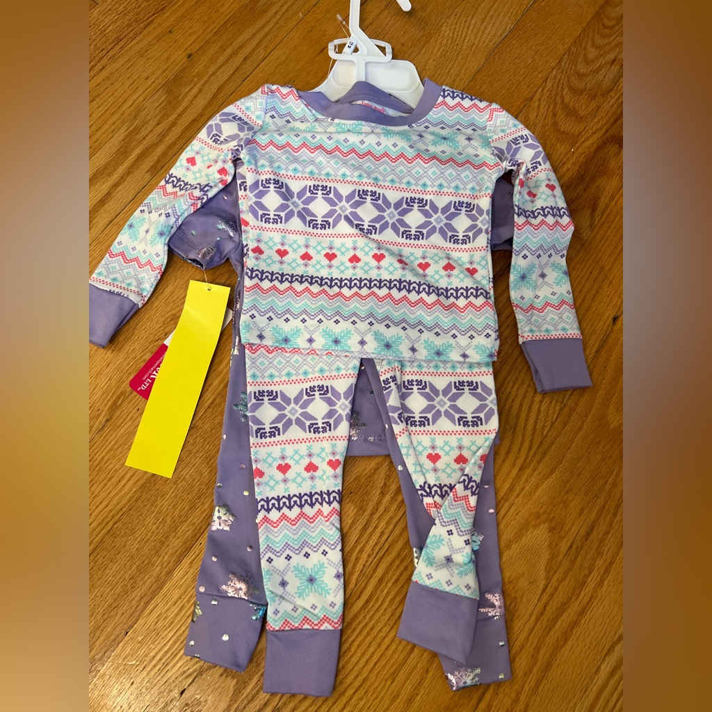 4 Piece Penelope Mack Purple And Multicolor Pajama Set